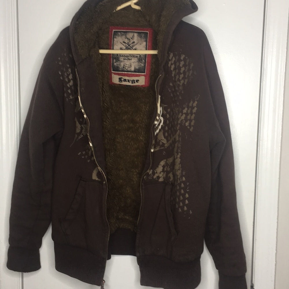 Brown Fox Zip-Up Fuzzy Hoodie